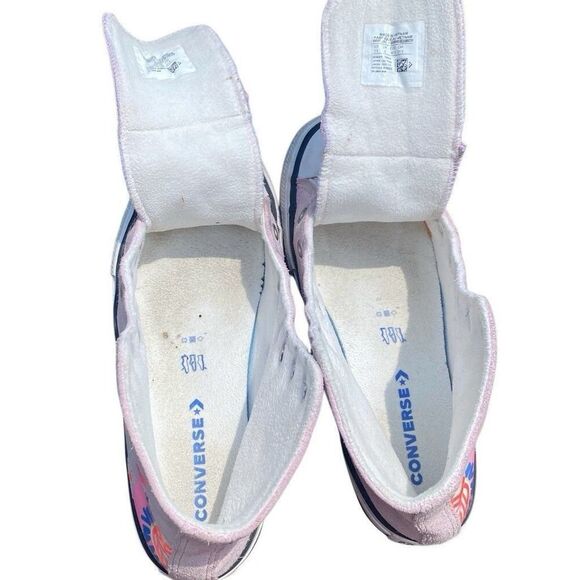 Converse Girls CTAS High GS Playful Llama Pink Suede Sneakers Size 5.5 - Picture 9 of 12